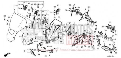 ABDECKUNG, VORNE (CRF1100A2/A4/AL2/AL4/D2/D4/DL2/DL4) CRF1100A4N de 2022